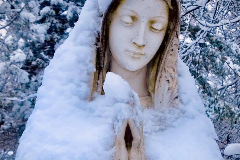 mary in snow